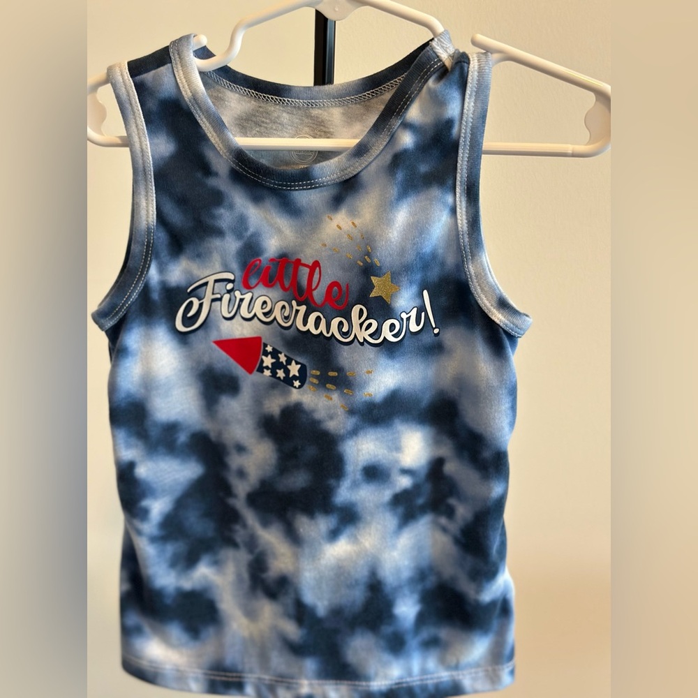 Wonder Nation Blue Tie-Dye Firecracker Tank Top